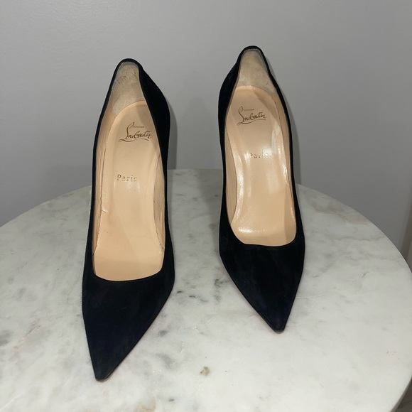 SOLD!! Christian Louboutin Pigalle Follies Suede Black Pumps, Size 41.5 EU - Picture 3 of 8